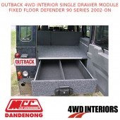 OUTBACK 4WD INTERIOR SINGLE DRAWER MODULE FIXED FLOOR DEFENDER 90 SERIES 2002-ON